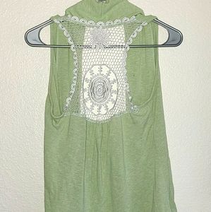 Green Sleeveless Cardigan